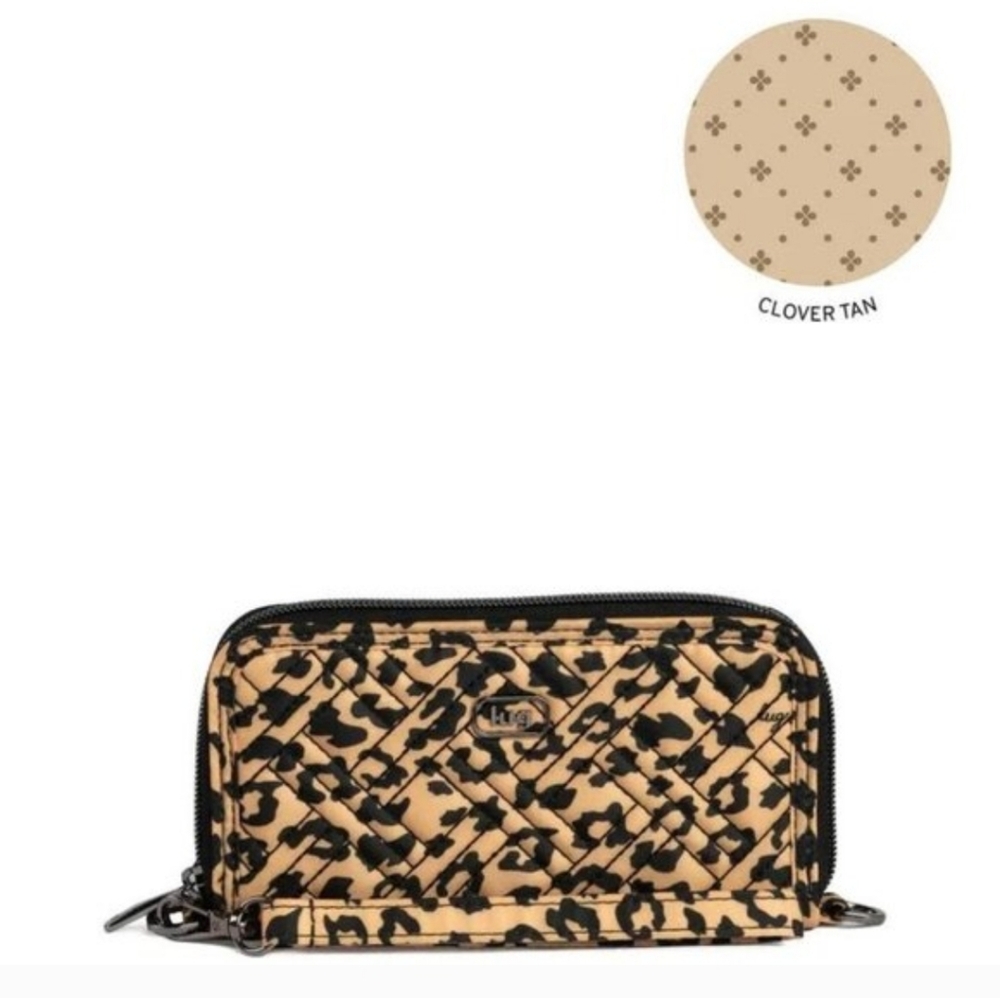 Lug   Spotted Leopard Whirly RFID Wristlet Wallet